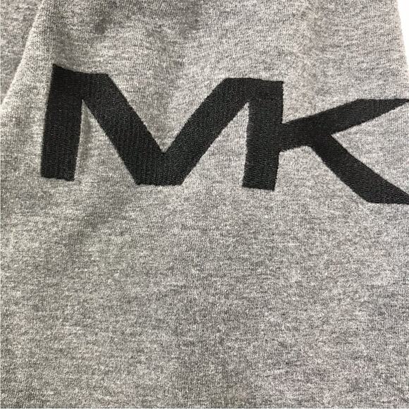 MICHAEL KORS Cardigan Men L Knit Gray Embroidered Logo Full Zip Stylish Y2K 20's - Picture 6 of 10